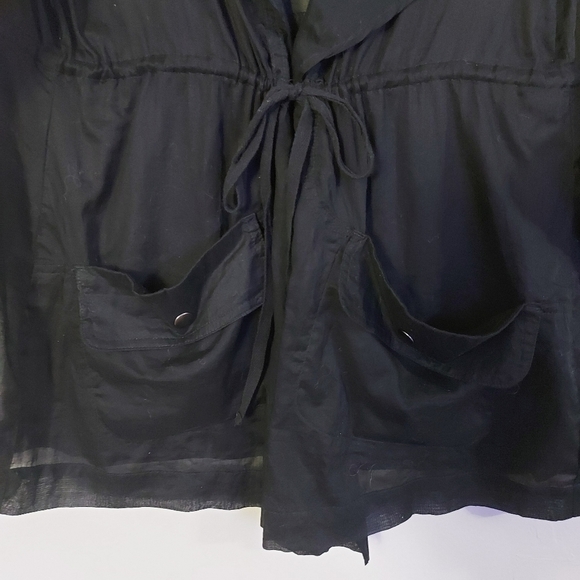 Torrid Black Voile Lightweight Jacket Cinch Waist 00XL US 10 - Picture 5 of 12